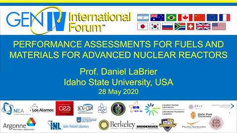 Webinar 41: Performance Assessments for Fuels and Materials for Advanced Nuclear Reactors