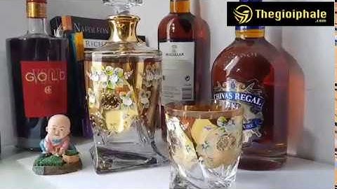 Bộ bình rượu pha lê mạ vàng 24k cao cấp sang trọng tinh tế -Thegioiphale vn