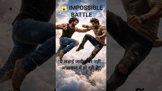 आसमान में उड़ते हुए दो लोगों की खतरनाक लड़ाई😱Sky Fight Above the Clouds Unreal Battle#ai#viralshort