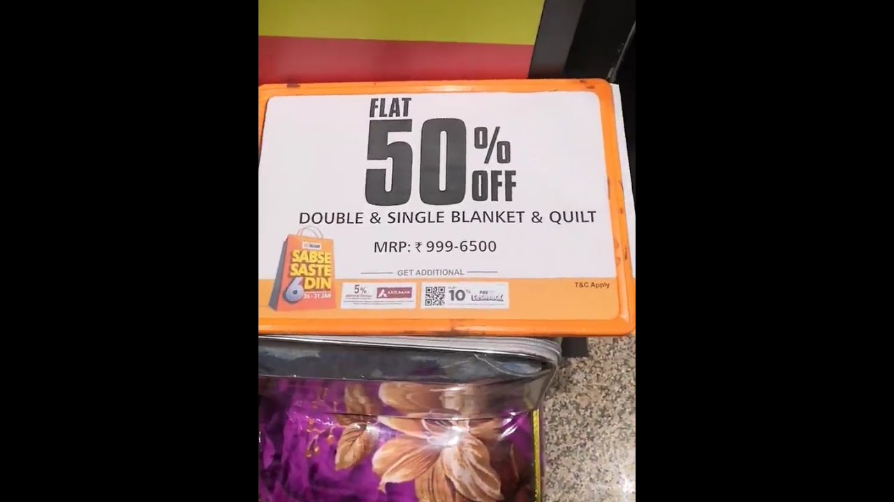 Big bazaar latest offers | FLAT 50%OFF ON BLANKET QUILTS 
