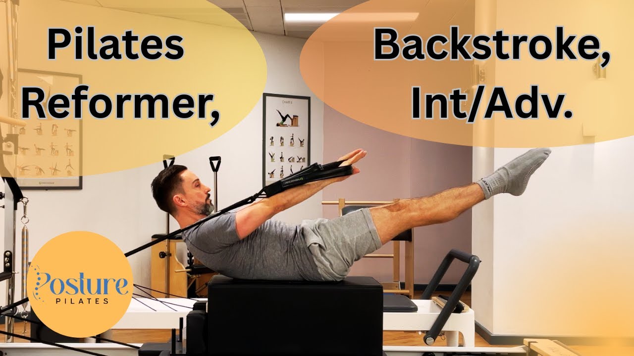 Пилатес на реформере, плавание на спине, средний/продвинутый уровень.