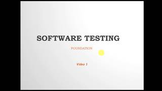 V1: Software testing Introduction
