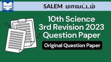 10th Science Third Revision exam Question Paper 2023 | Salem District question paper