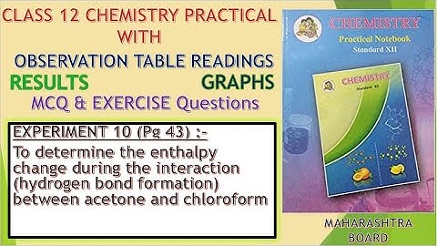 Maharashtra HSC Practical Exp - 10 Enthalpy change during  interaction between Acetone & Chloroform