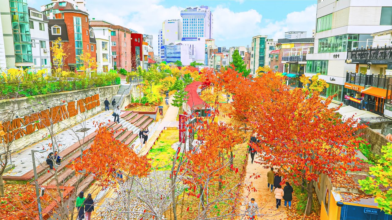 [4K HDR] 이대 신촌 거리_이대역 이화여대길에서 신촌역 신촌연세로 지나서, 홍대입구역 경의선책거리 까지 산책 | 서울거리 ...