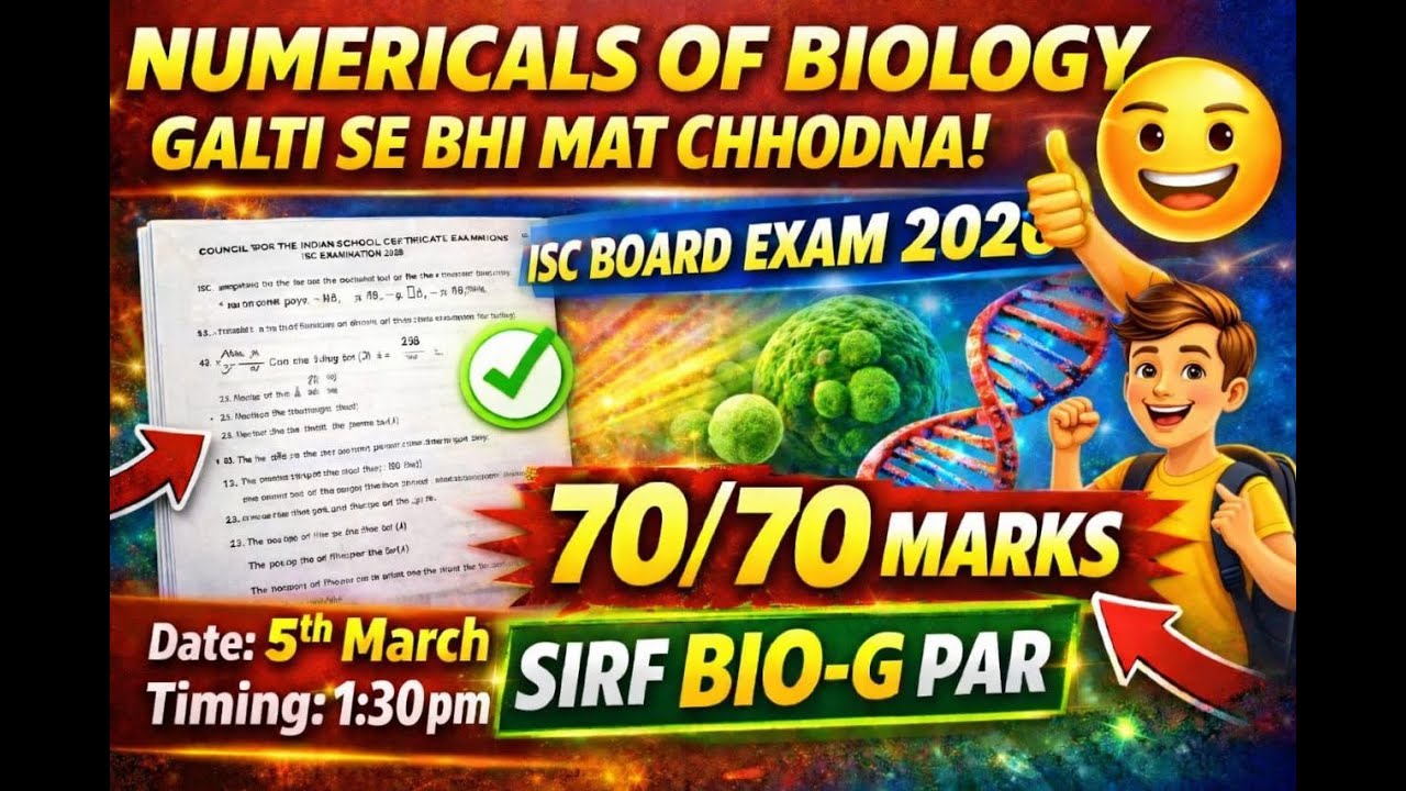 12th ISC NUMERICALS OF BIOLOGY |DAR KE AAGE JEET H |Live