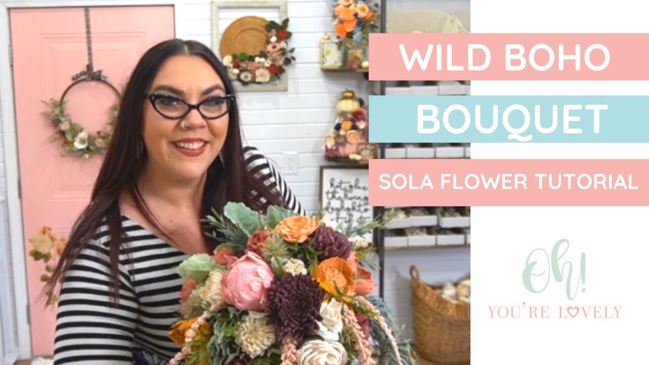 Wild Boho Bouquet using sola wood flowers