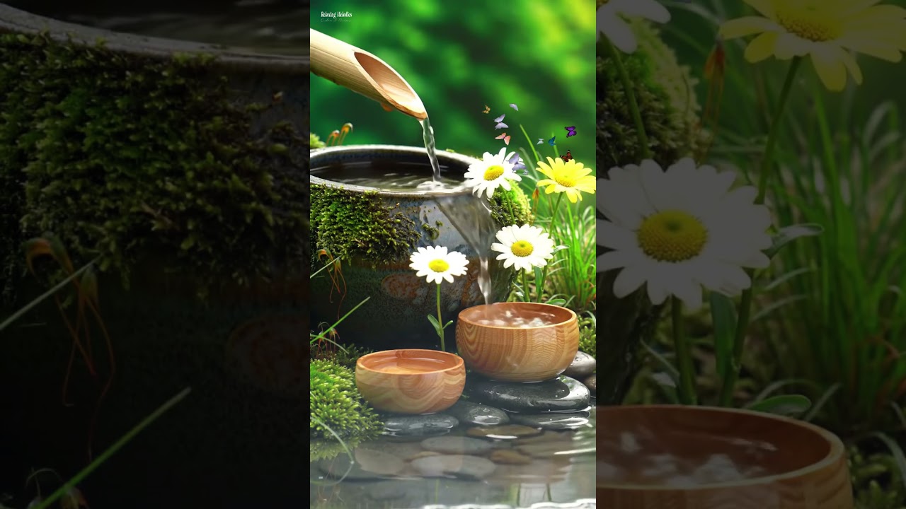 Soothing Piano Notes 🌿 with Gentle River Stream 