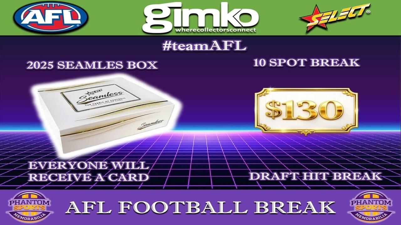 #2516 AFL Football Select 2025 Seamless 1 Box - Live Card Box Break (18/03/2026)