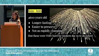 Huggable data! Making the ephemeral last with textile dataviz! - Aldís Elfarsdóttir at !!Con 2024