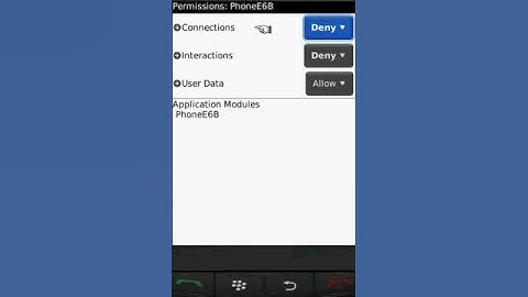 Changing application permissions on BlackBerry