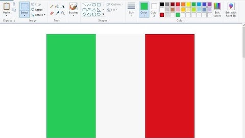How to draw flag of Italy in MS Paint step by step
