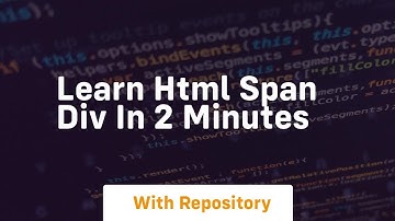 Learn html span div in 2 minutes