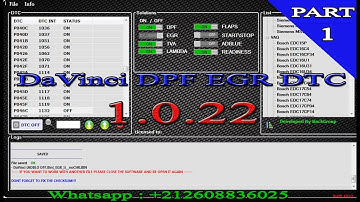 DaVinci 1.0.22 Software 2022 (DPF EGR DTC FLAPS TVA AdBLUE -STAR-STOP LAMBDA TVA FLAPS PART 1
