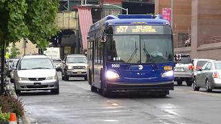 MTA NYCT Bus: 2018 New Flyer XDE40 Xcelsior Hybrid B57 Bus #9503 at Thronton-Flushing Aves