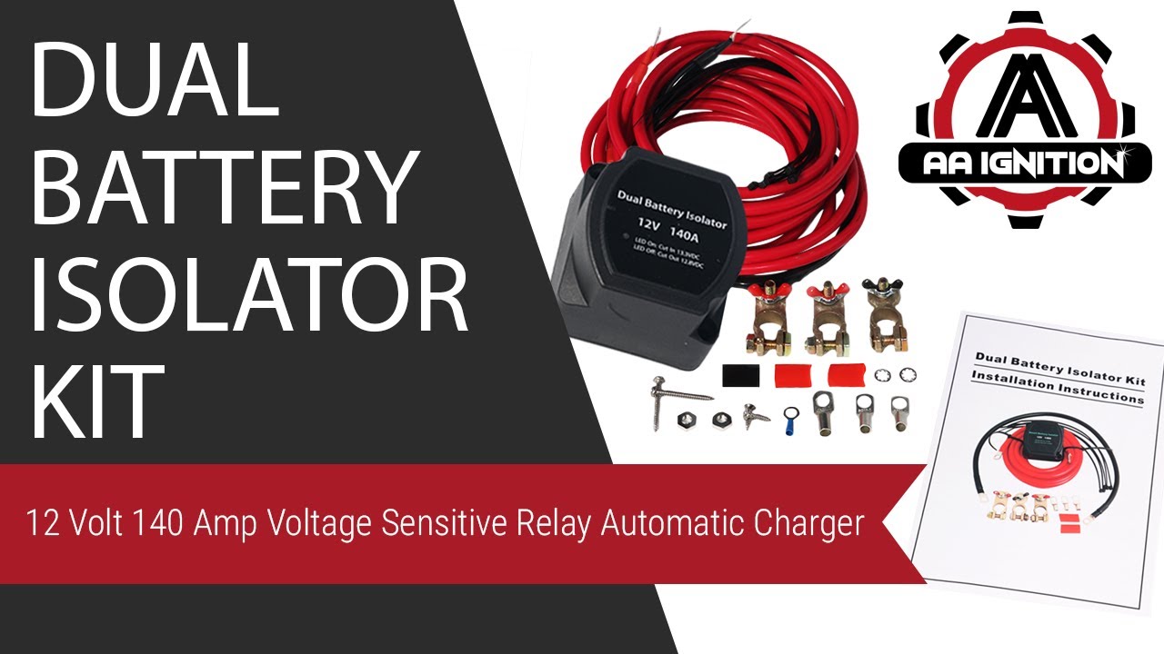 Dual Battery Isolator Kit - 12 Volt 140 Amp Voltage Sensitive