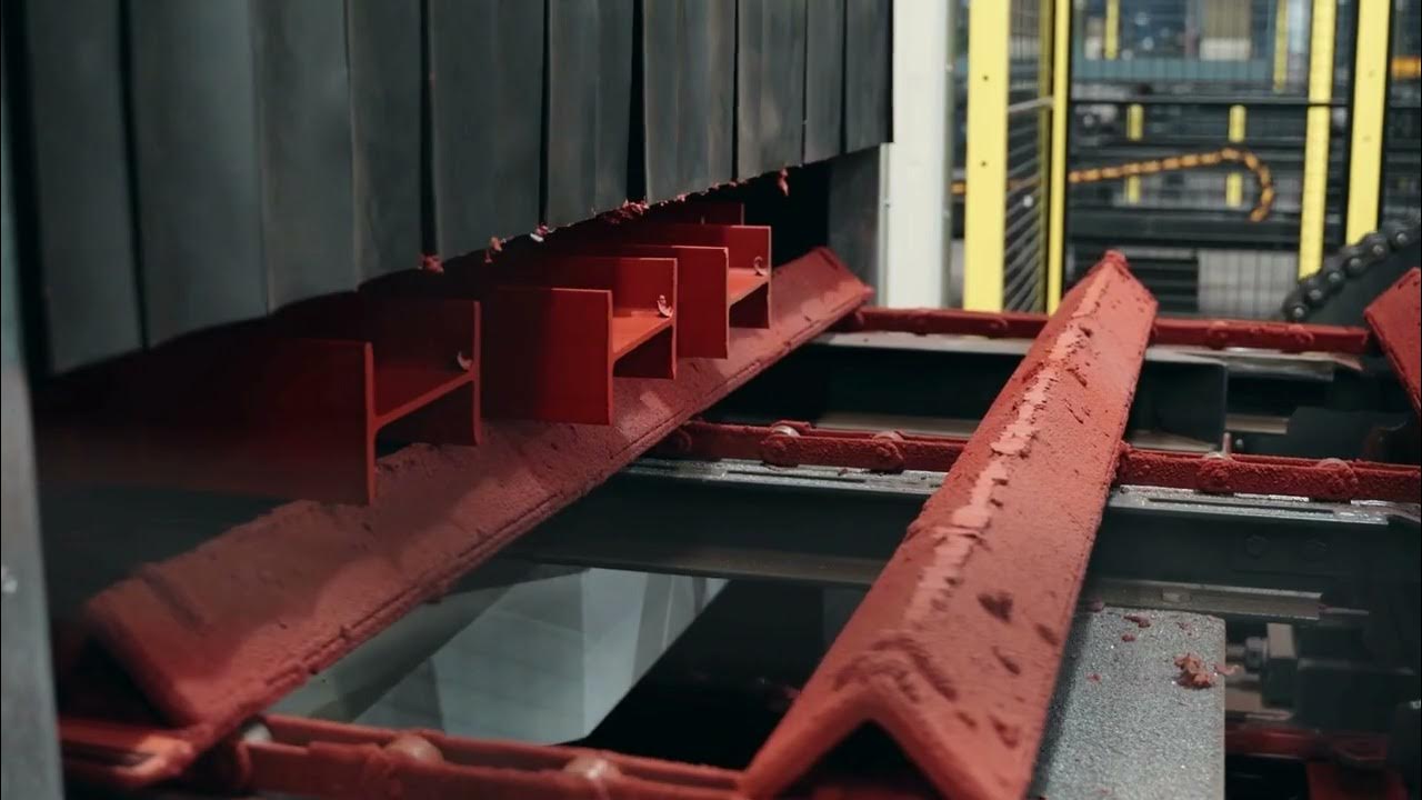 Painting Steel RSJ Beams in one of our process centres YouTube