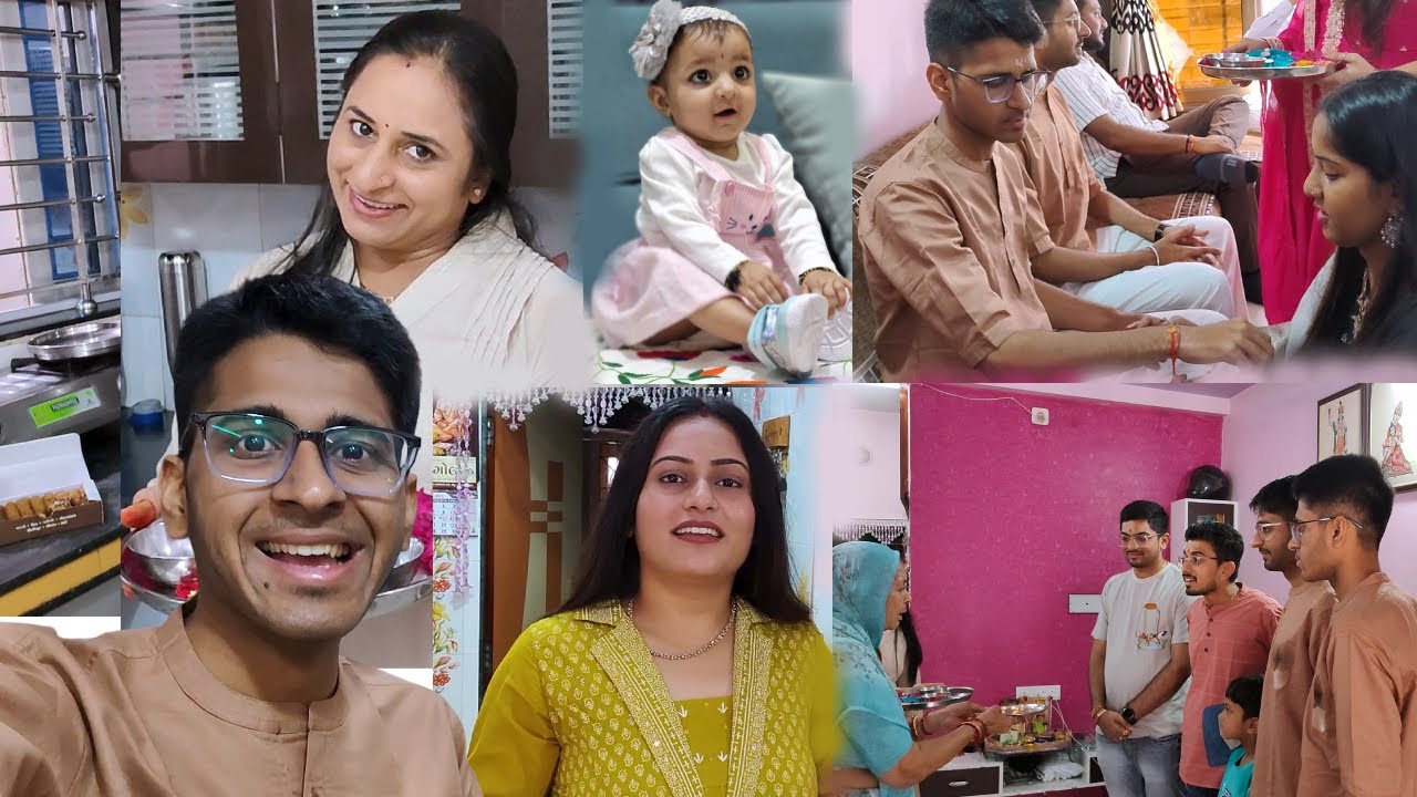 અનેરી એ પેહલી રક્ષાબંધનની ઉજવણી કરી અને મારા બા એ પાંચ પાંડવઓને રાખડી બાંધી.