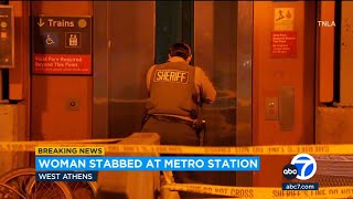 Woman hospitalized after being stabbed at LA Metro station, authorities say