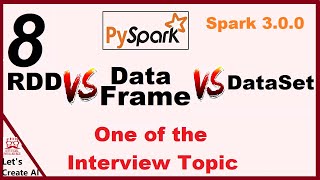 rdd dataframe and dataset difference || rdd vs dataframe vs dataset in spark || Pyspark video - 8