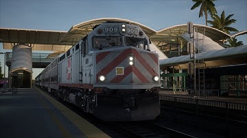 Driving The Caltrain F40PH-2CAT In TSW5 With Crazy Hornshows!
