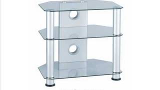 Glass/Metal Corner Clear/Silver TV Stand for TVs up to 48″, Multiple Colors 52cm TV Stand Information