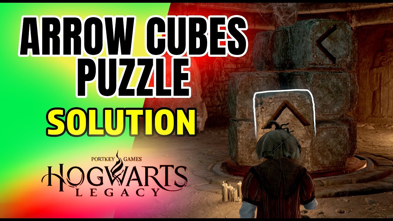 How to solve Arrow Cubes Stone Pillars Cave Puzzle - Hogwarts Legacy 