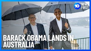 Former U.S. President Barack Obama Lands In Australia Ahead Of Speaking Tour l 10 News First