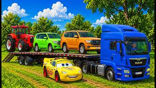 Flatbed Truck McQueen | Color Change Cars Transportation #64 - BeamNG.Drive screenshot 3