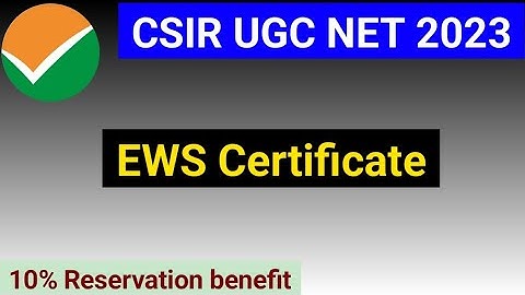 EWS for CSIR UGC NET. How to get EWS for CSIR UGC NET. EWS for CSIR NET Reservation #csirnet