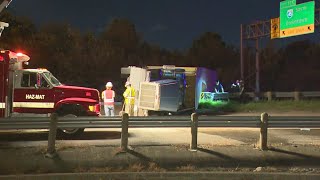 Big rig flips, shuts down 610 North Loop westbound early Wednesday