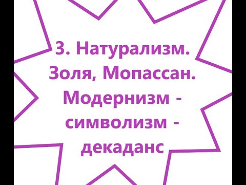 3.  Натурализм. Золя, Мопассан. Модернизм  символизм  декаданс