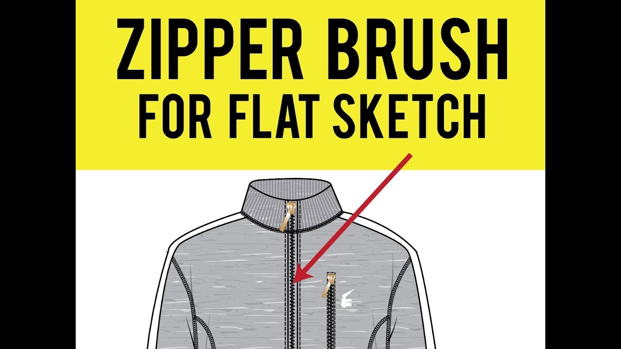 ZIPPER brush for flat sketch in adobe illustrator  YouTube