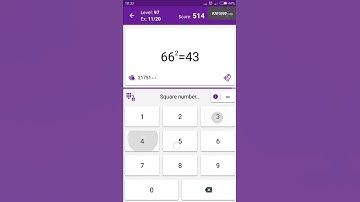 Math Tricks - Training mode - square numbers between 60 and 69 - level 097 (Number Keyboard)
