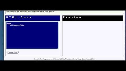 Creating Nested Lists in HTML