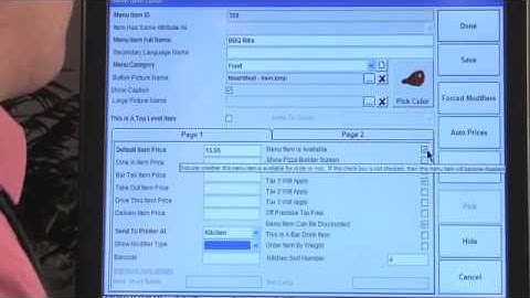 Aldelo - Menu Programming