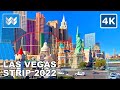 [4K] Las Vegas Strip 2022 FULL Walking Tour & Travel Guide Vlog 🎧 Binaural City Sound | Treadmill