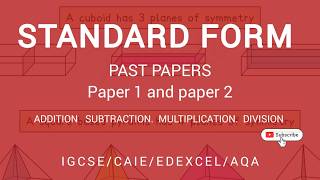 Standard form Past papers complete in easy way | IGCSE , Edexcel , Olevels complete Paper 1 & 2