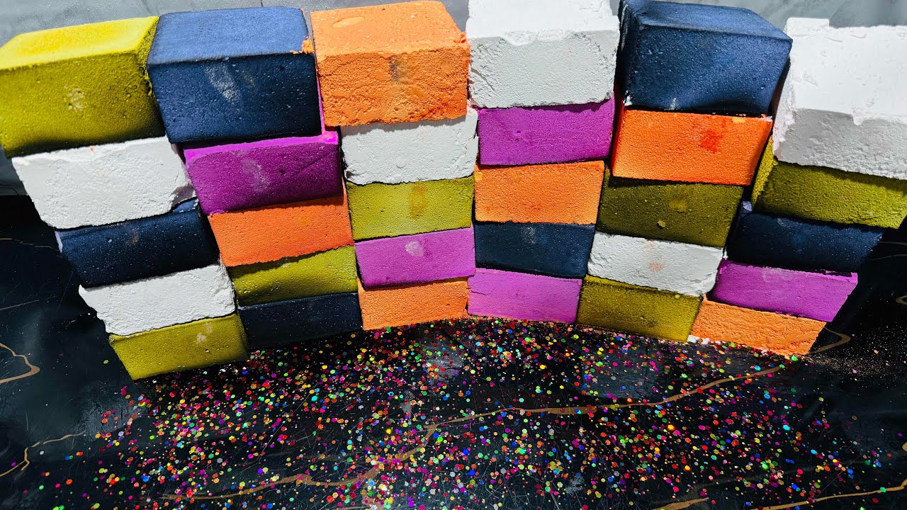 CC Vibrant Dyed Chalk ASMR Crush | Oddly Satisfying ASMR 