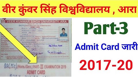 vksu part 3 admit card जारी इन इन कॉलेज में मिलने लगा एडमिट कार्ड vksu admit card जारी