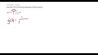 Fundamental Theorem of Calculus part 1