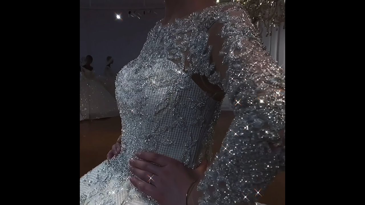 Modest Luxury shiny beading with crystal wedding dress shopping with me 
