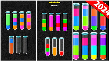 Color Water Sort 3D Gameplay 2 , New Android Games  ios Walkthrough Simulator Think Brain Puzzle