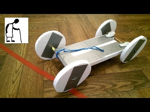No Glue Polystyrene Rubber Band Powered Car
