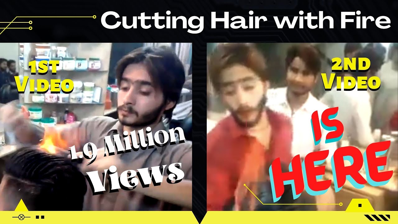 Fire Hair Cutting | Famous Pakistani barber Shafquat | Fire Cutting Hairstyle | 2nd viral video
