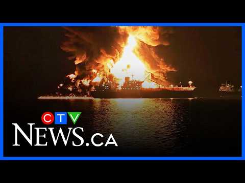 Oil tankers up in flames after Iranian attack in the Persian Gulf