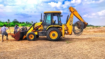 Amazing !! JCB Backhoe Machine EB Koyal in River and Showing Stunt - JCB 3DX Machine stunting |AIT