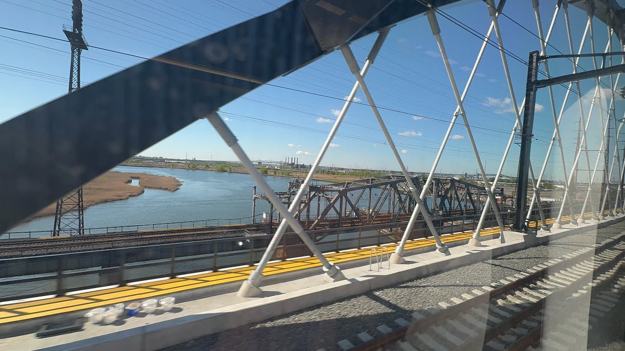 Crossing the Brand New Portal North Bridge and Old Portal Bridge - YouTube
