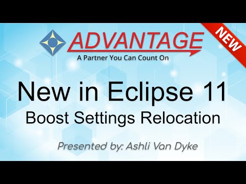 New in Eclipse 11: Boost Settings Relocation