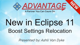 New in Eclipse 11: Boost Settings Relocation